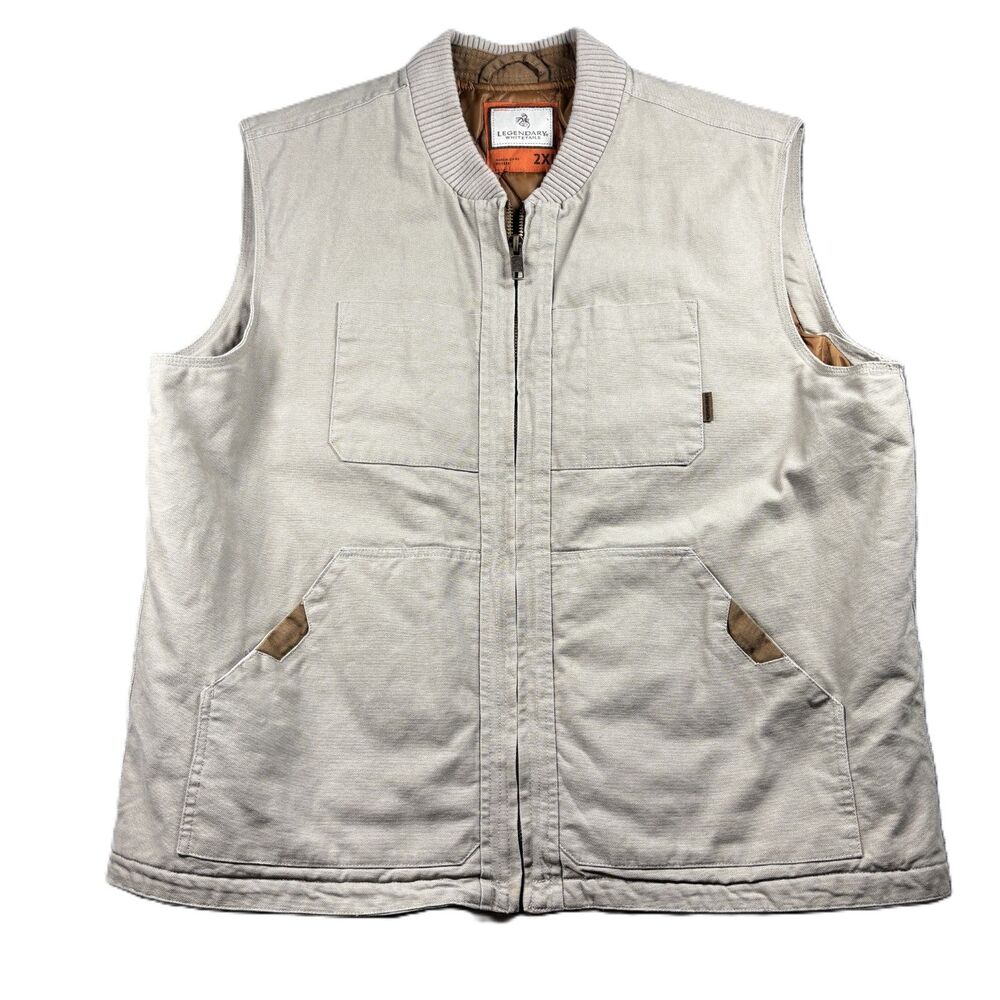 Legendary Whitetails Men Vest Canvas Cross Trail Quilted Insulated Workwear 2XL